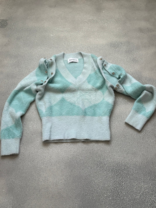 House of Sunny Argyle Knit sweater (M)