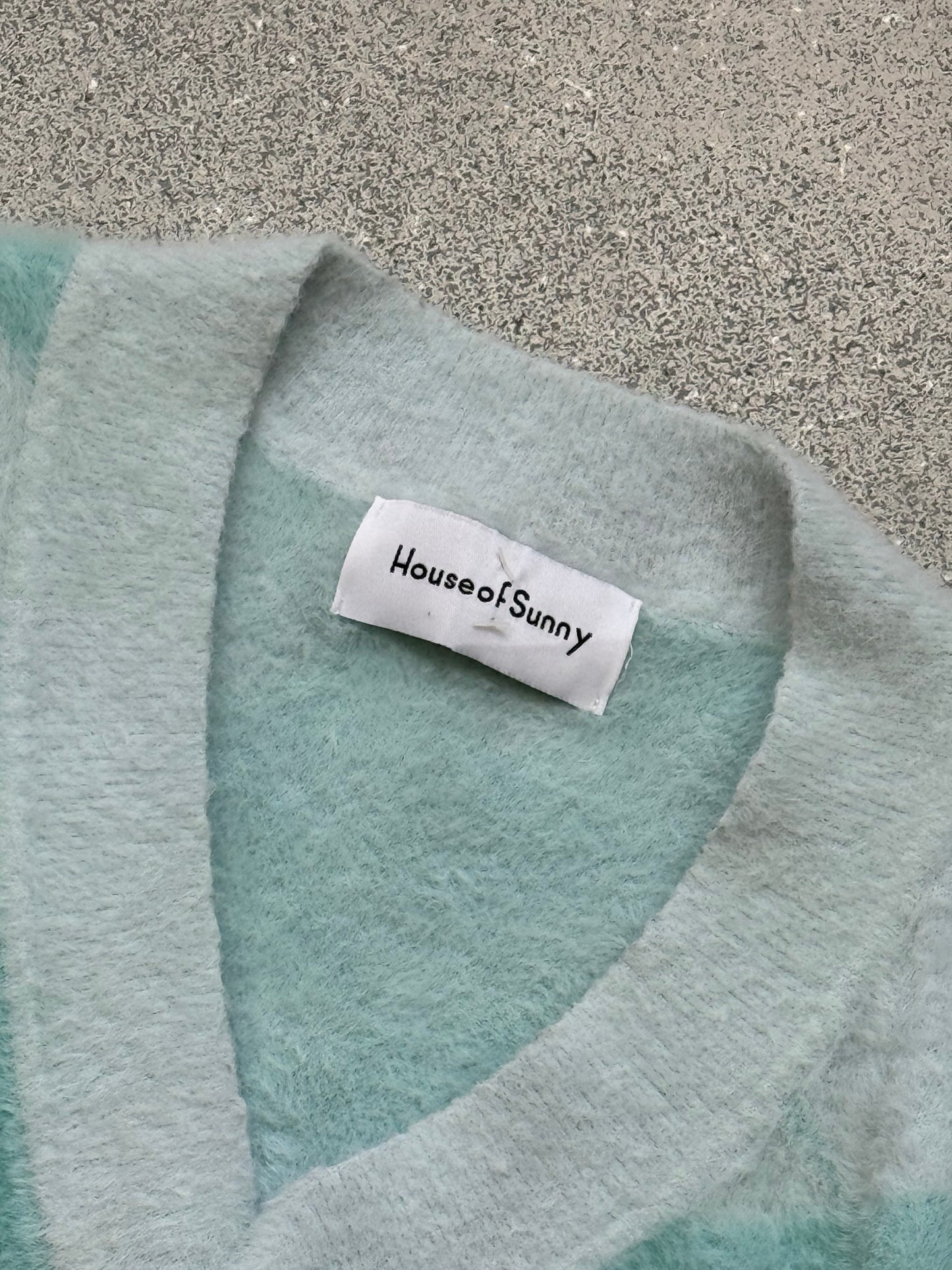 House of Sunny Argyle Knit sweater (M)